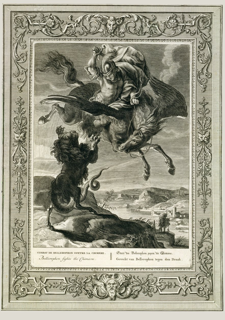 Bellerofonte combatte la Chimera da Bernard Picart