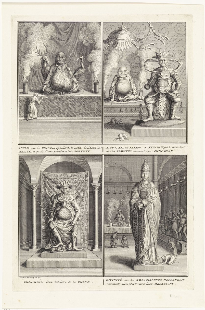 Quattro dei cinesi, 1728 da Bernard Picart