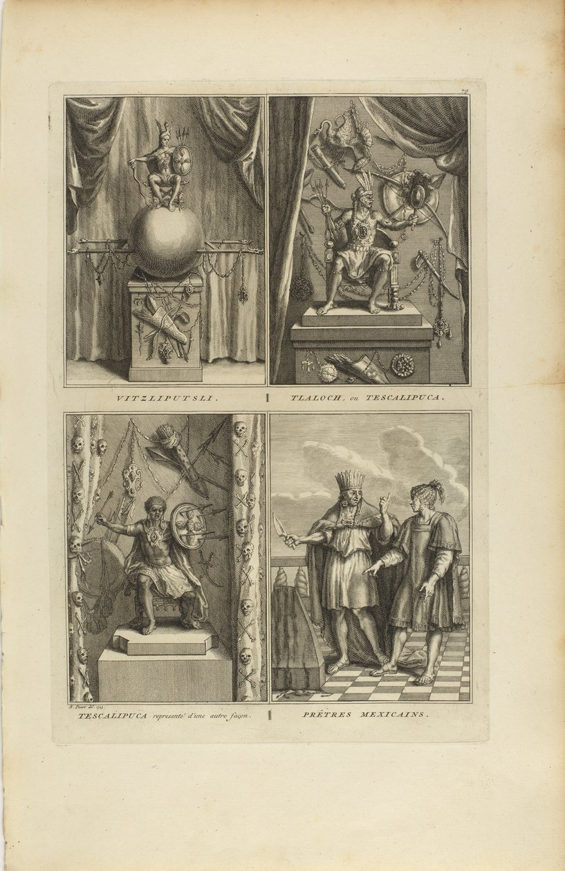 Vitzliputsli/Tlalock o Tescalipuca/Tescalinpuca/Preti messicani da Bernard Picart