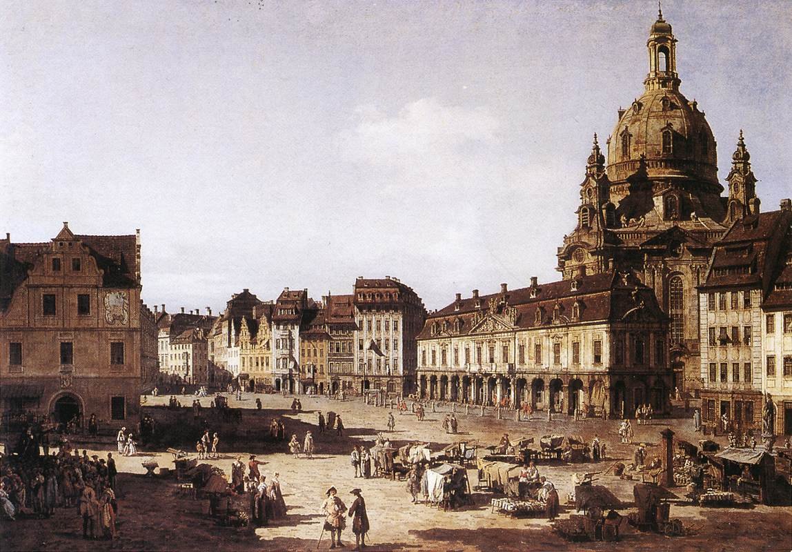 Piazza del Mercato Nuovo a Dresda da Bernardo Bellotto