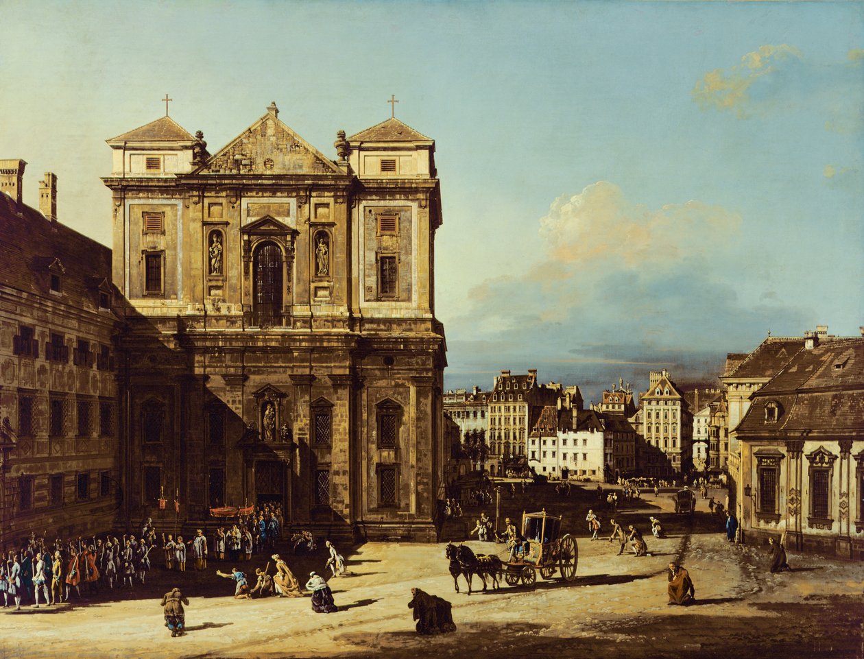 La Freyung a Vienna, vista da nord-ovest, c.1758 da Bernardo Bellotto