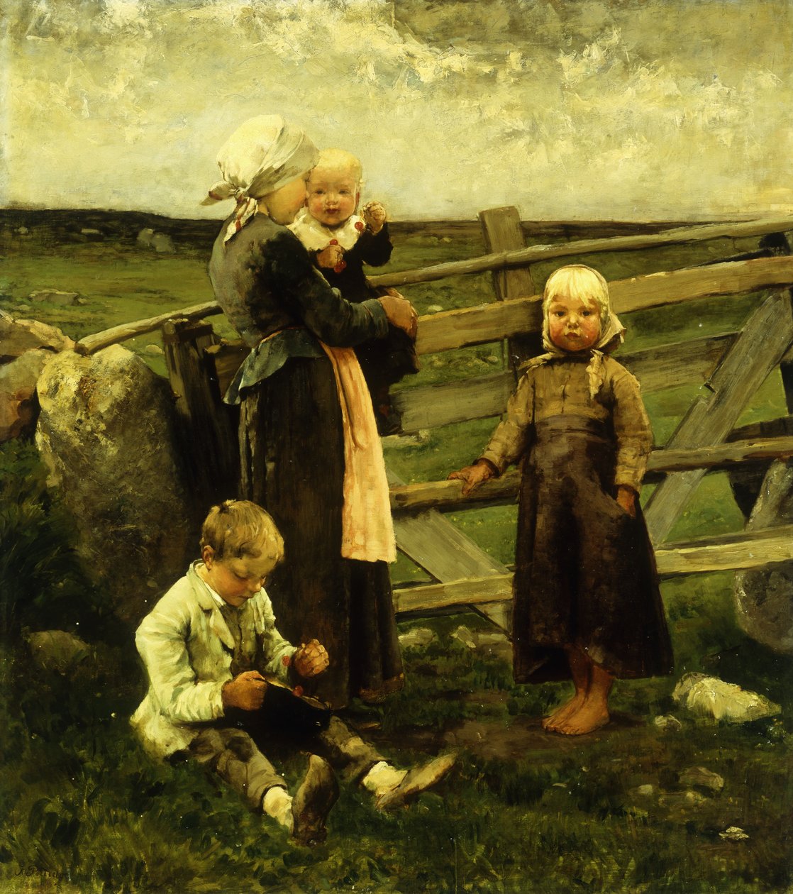 Bambini con Ciliegie da Bernardus Johannes Blommers or Bloomers