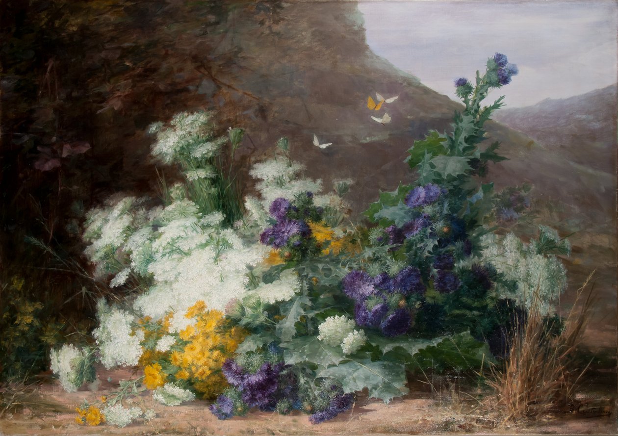 Fiori Selvatici in un Paesaggio, c.1890 da Berthe Costadau