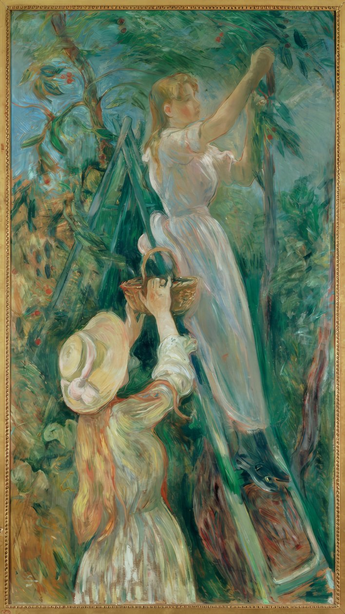 Le raccoglitrici di ciliegie da Berthe Morisot