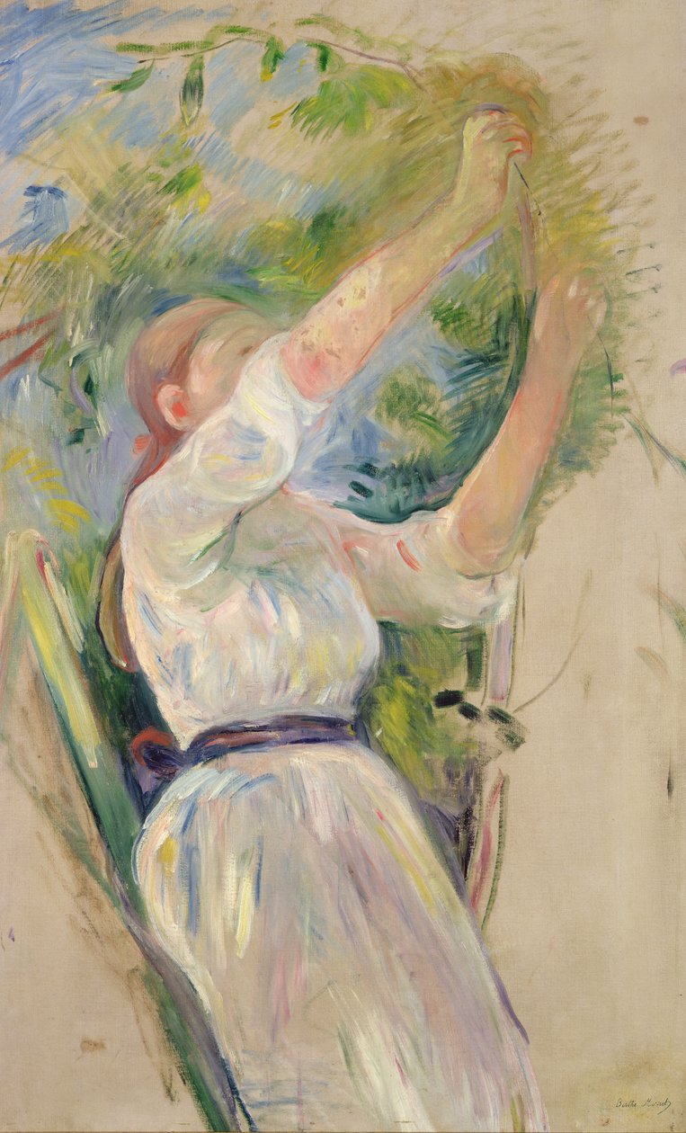 Ragazza che raccoglie ciliegie, 1891 da Berthe Morisot
