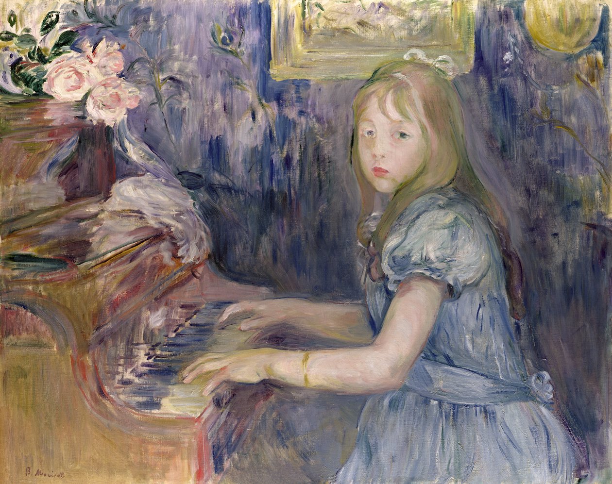 Lucie Leon al pianoforte, 1892 da Berthe Morisot