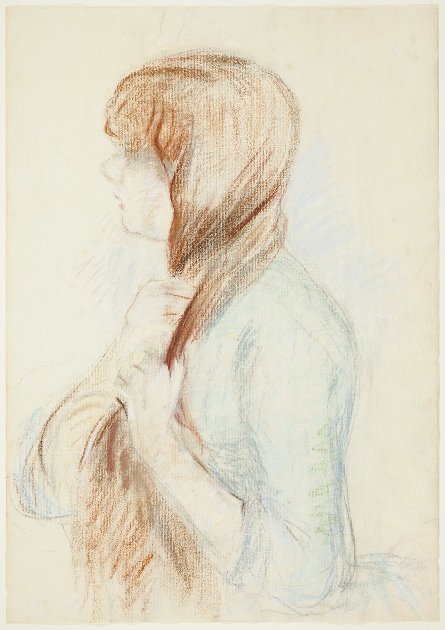 Ragazza che intreccia i capelli (La Natte) da Berthe Morisot