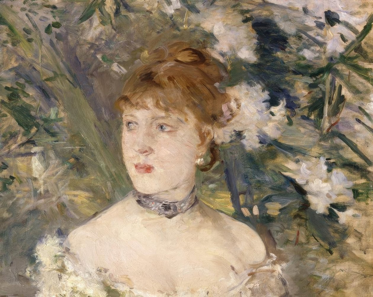 Giovane donna in abito da ballo da Berthe Morisot