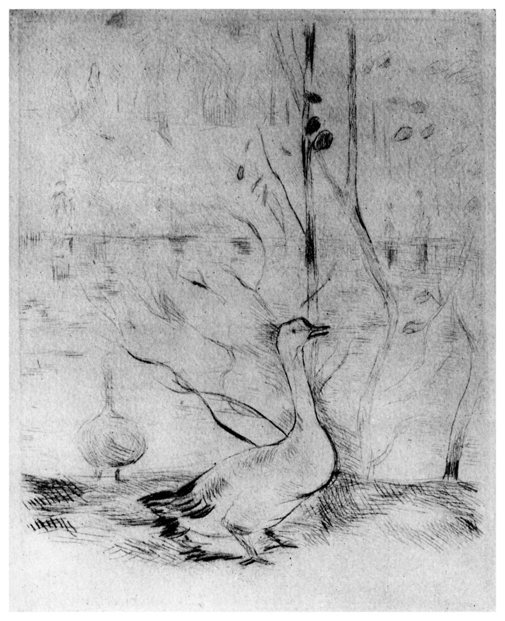 Les Oies, Le oche, c1860-1890 1924 da Berthe Morisot