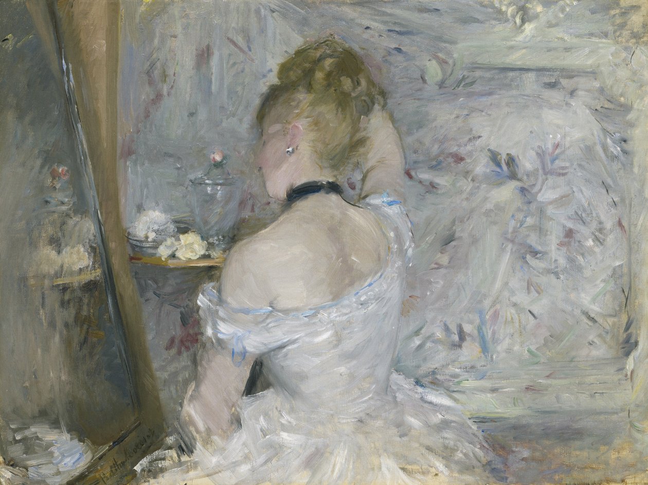 Donna alla toilette da Berthe Morisot