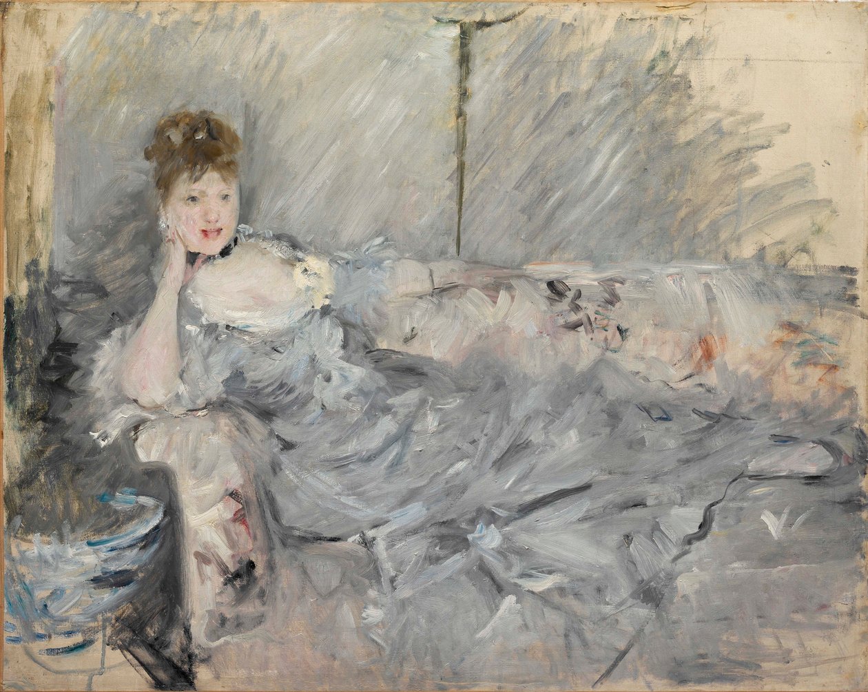 Donna in grigio reclinata da Berthe Morisot