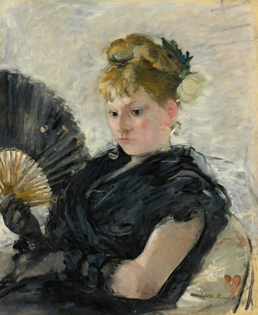 Donna con ventaglio, 1876 da Berthe Morisot