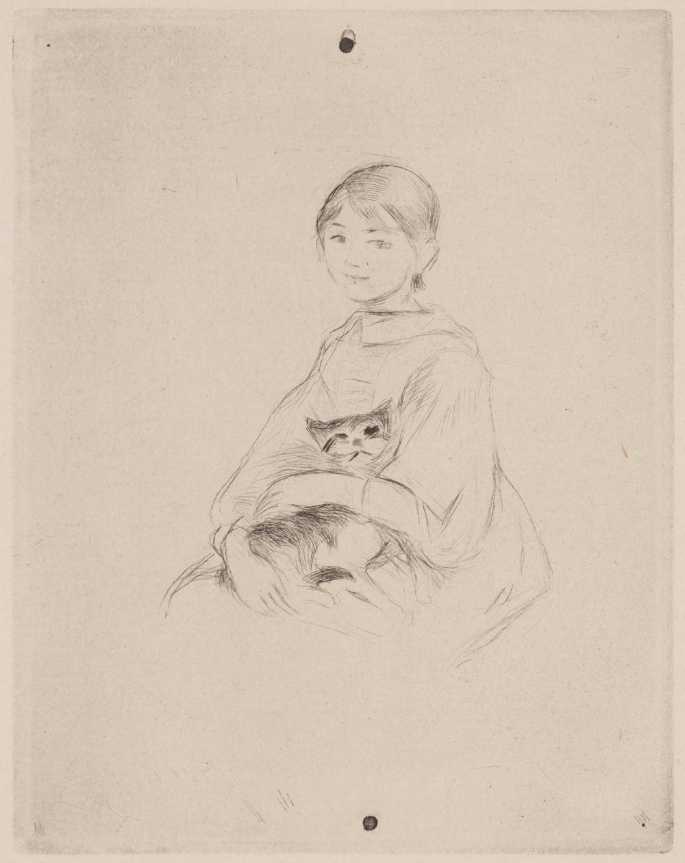 Giovane ragazza con gatto (Julie Manet) da Berthe Morisot