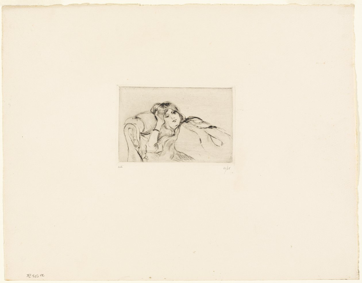 Giovane donna a riposo da Berthe Morisot