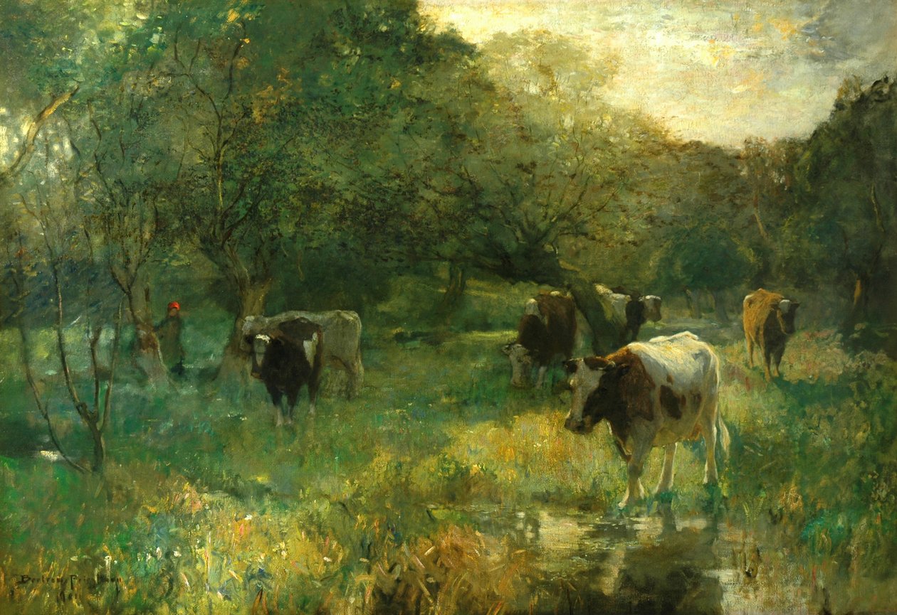 Pascolo nella valle, prati paludosi da Bertram Priestman
