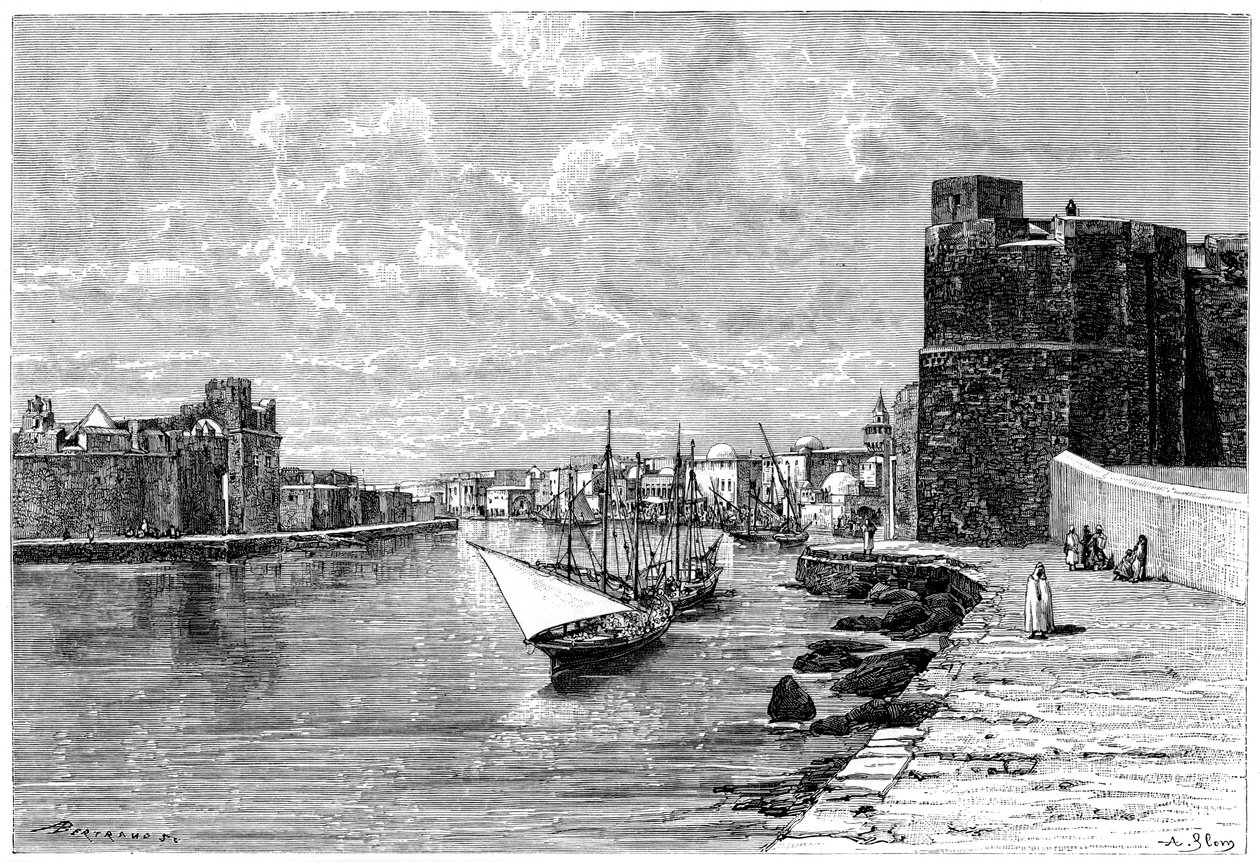 Biserta, vista dalla Kasbah da Auguste Bertrand
