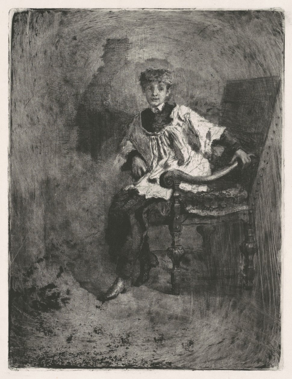 Acolito seduto, c. 1872 da Bianchi Mose