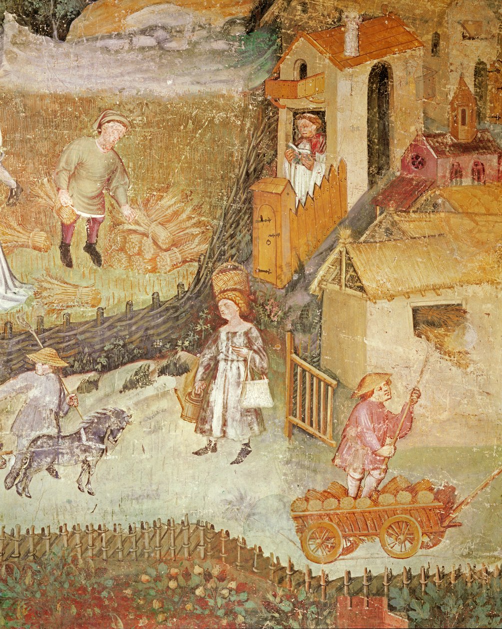 Il Mese di Agosto, (dettaglio) di una fattoria, c.1400 da Bohemian School