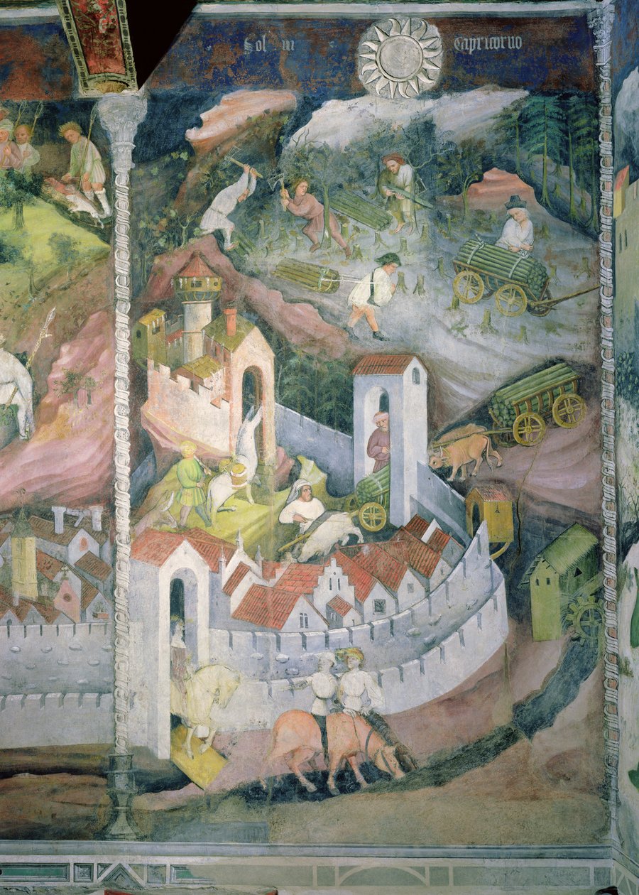 Il mese di dicembre, c.1400 da Bohemian School