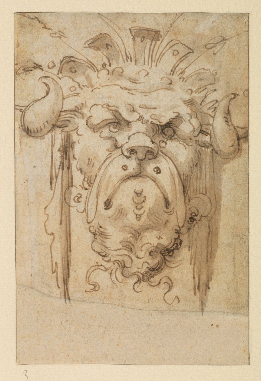 Maschera grottesca, 17° secolo da Bolognese School