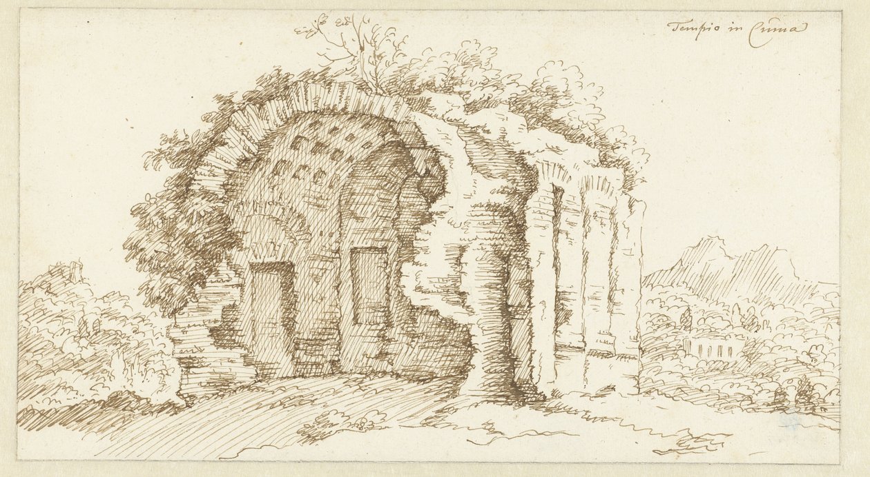 Rovina di un tempio a Cumae da Bonaventura van Overbeek