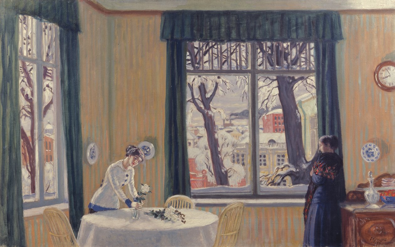 Nella stanza. Inverno, 1915 da Boris Mikhailovich Kustodiev