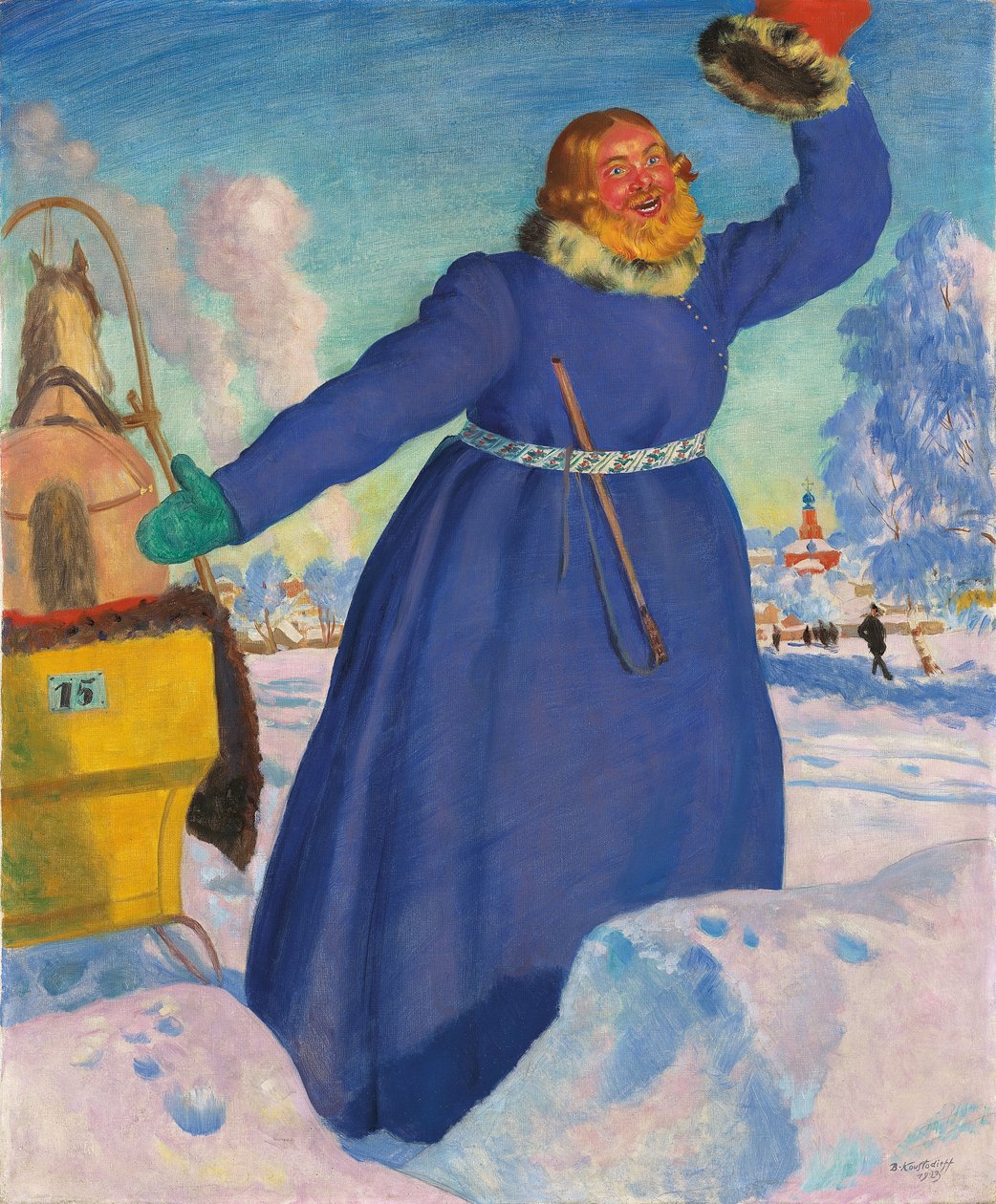 Il cocchiere, 1923 da Boris Mikhailovich Kustodiev