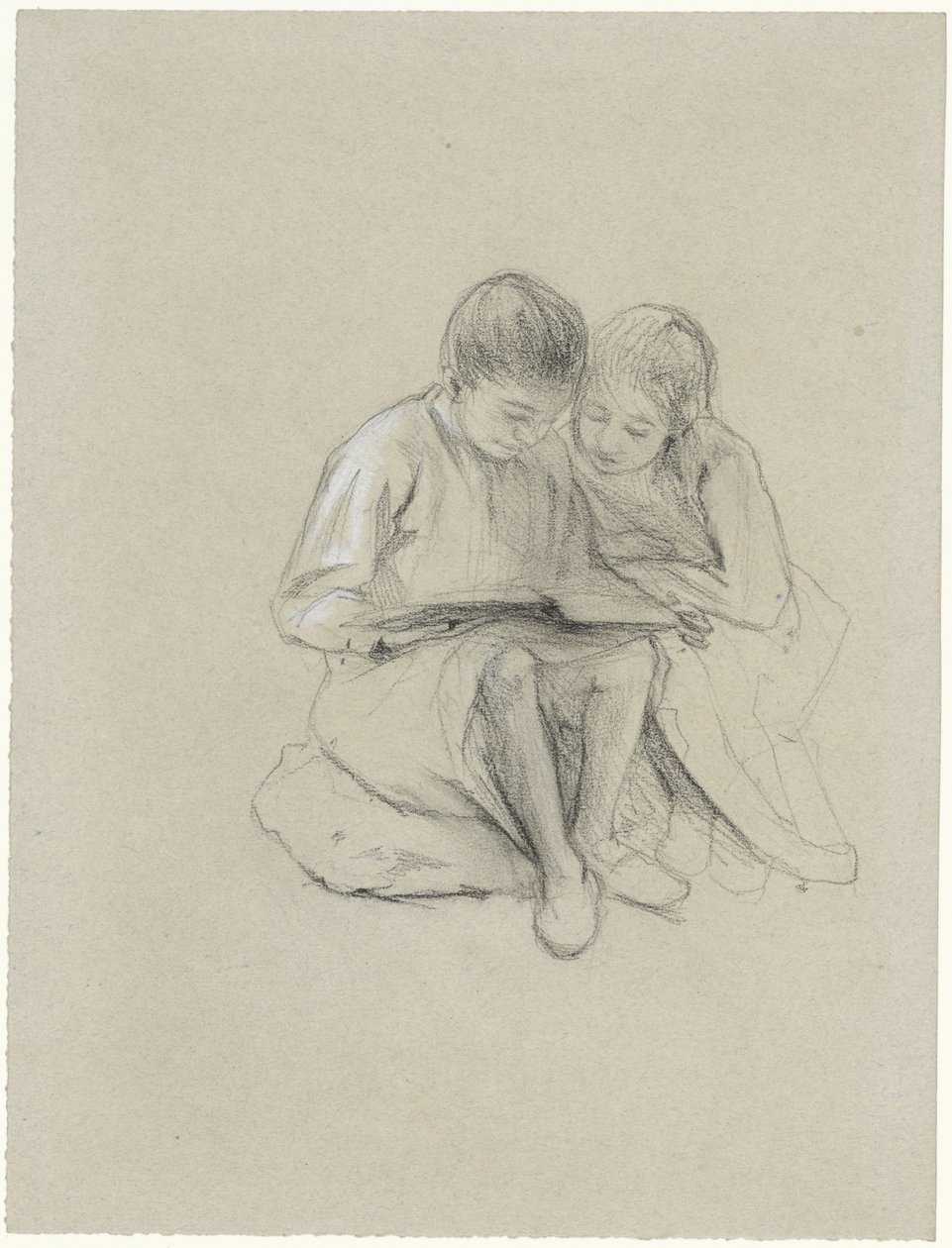Due bambini che leggono da Bramine Hubrecht
