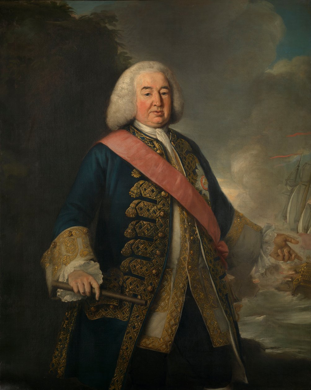 Ammiraglio Sir William Rowley (circa 1690-1768) da British School