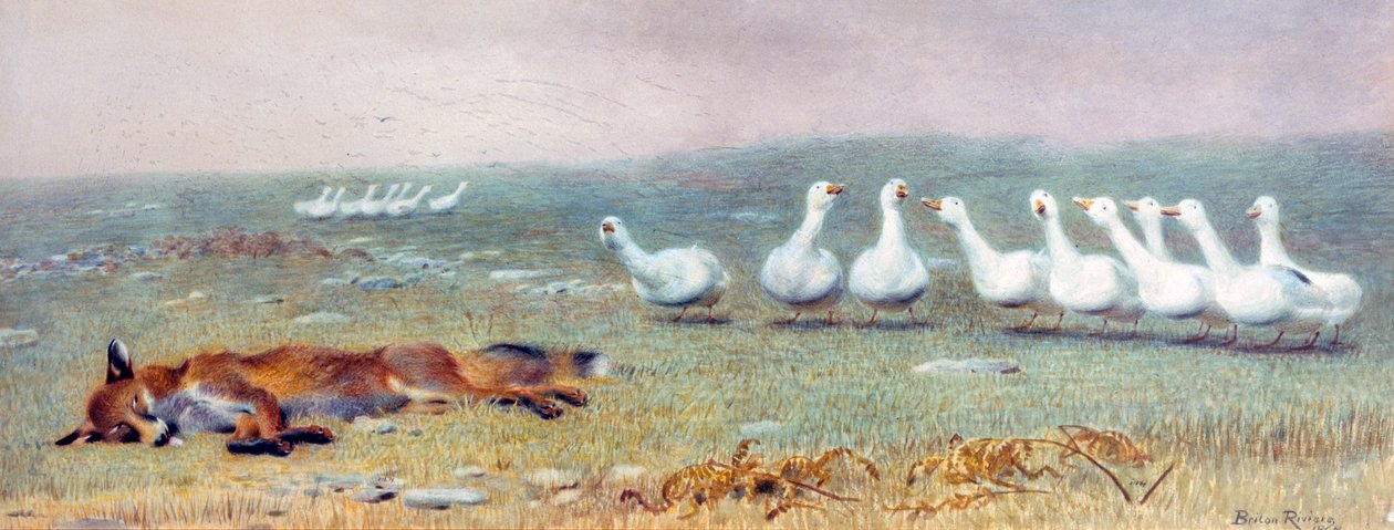 Un gioco di volpe e oche, 1868 da Briton Riviere