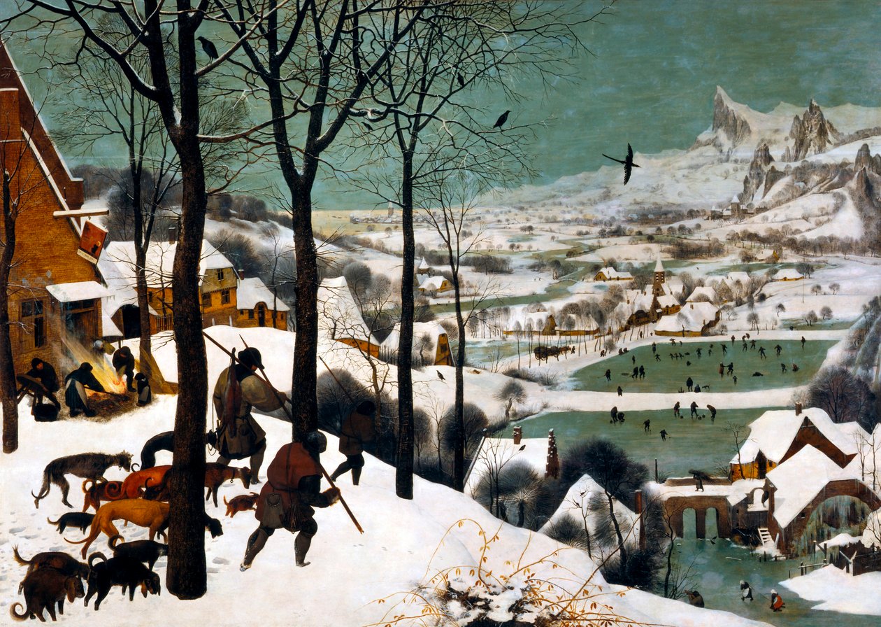 Cacciatori nella neve, inverno, 1565 da Bruegel