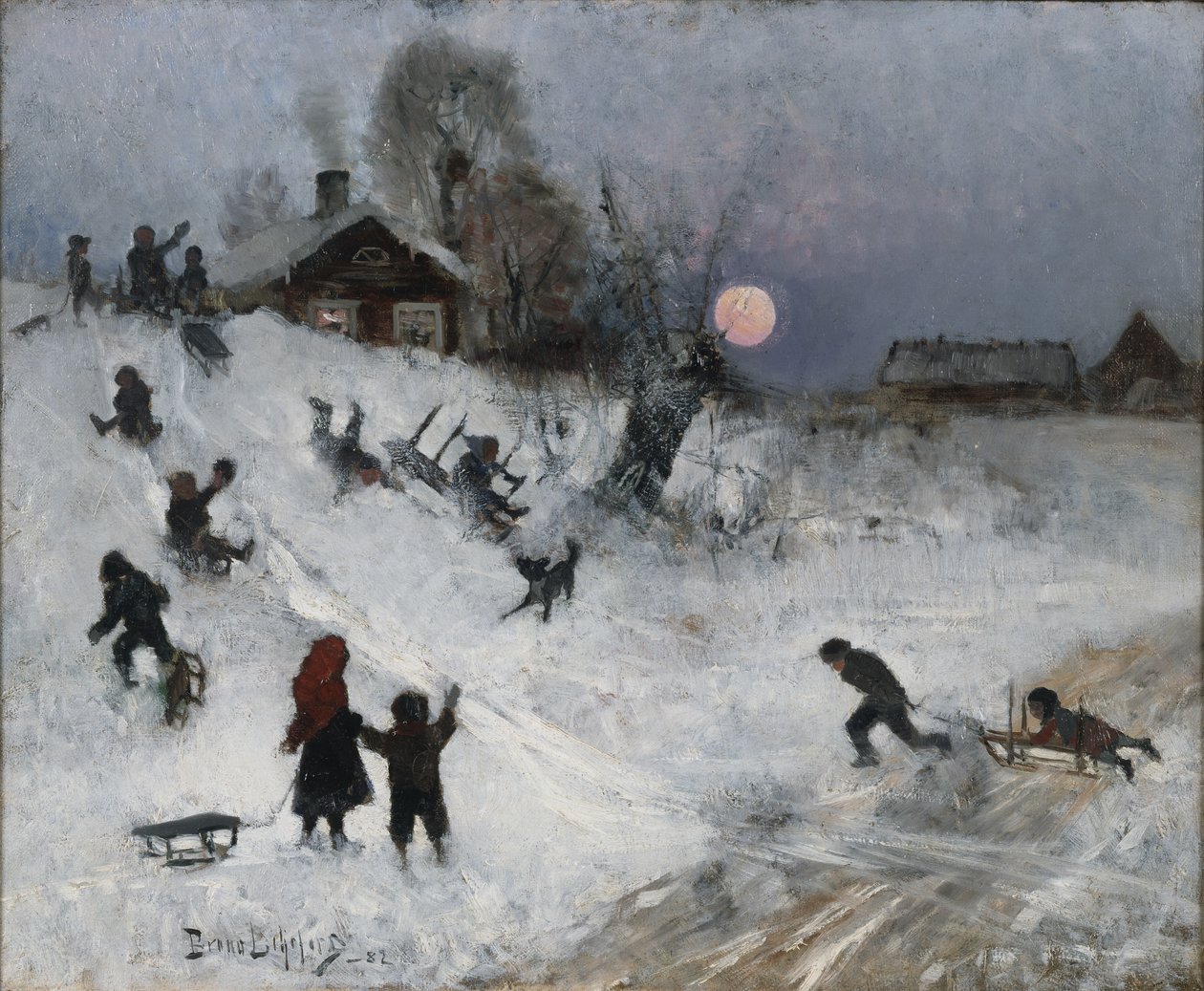Slittino, 1882 da Bruno Andreas Liljefors