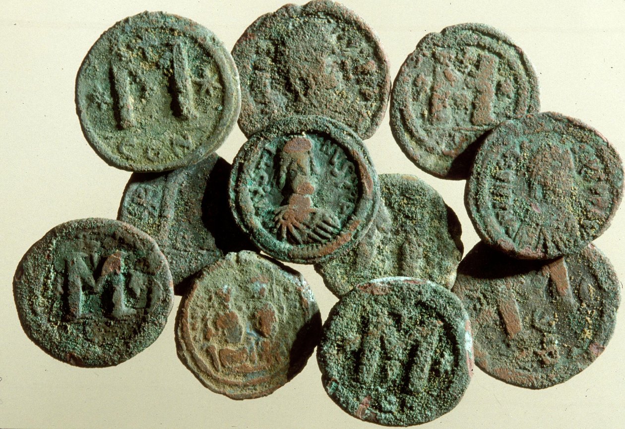 Monete, trovate negli scavi di Tiberiade da Byzantine