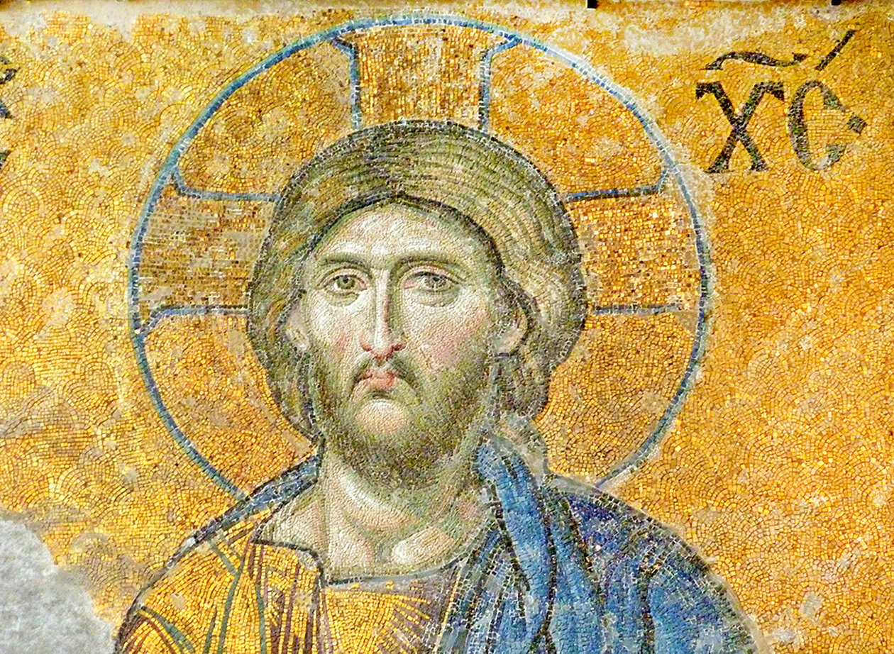 Il mosaico della Deësis che raffigura Cristo, Hagia Sophia, Turchia, c.1261 da Byzantine