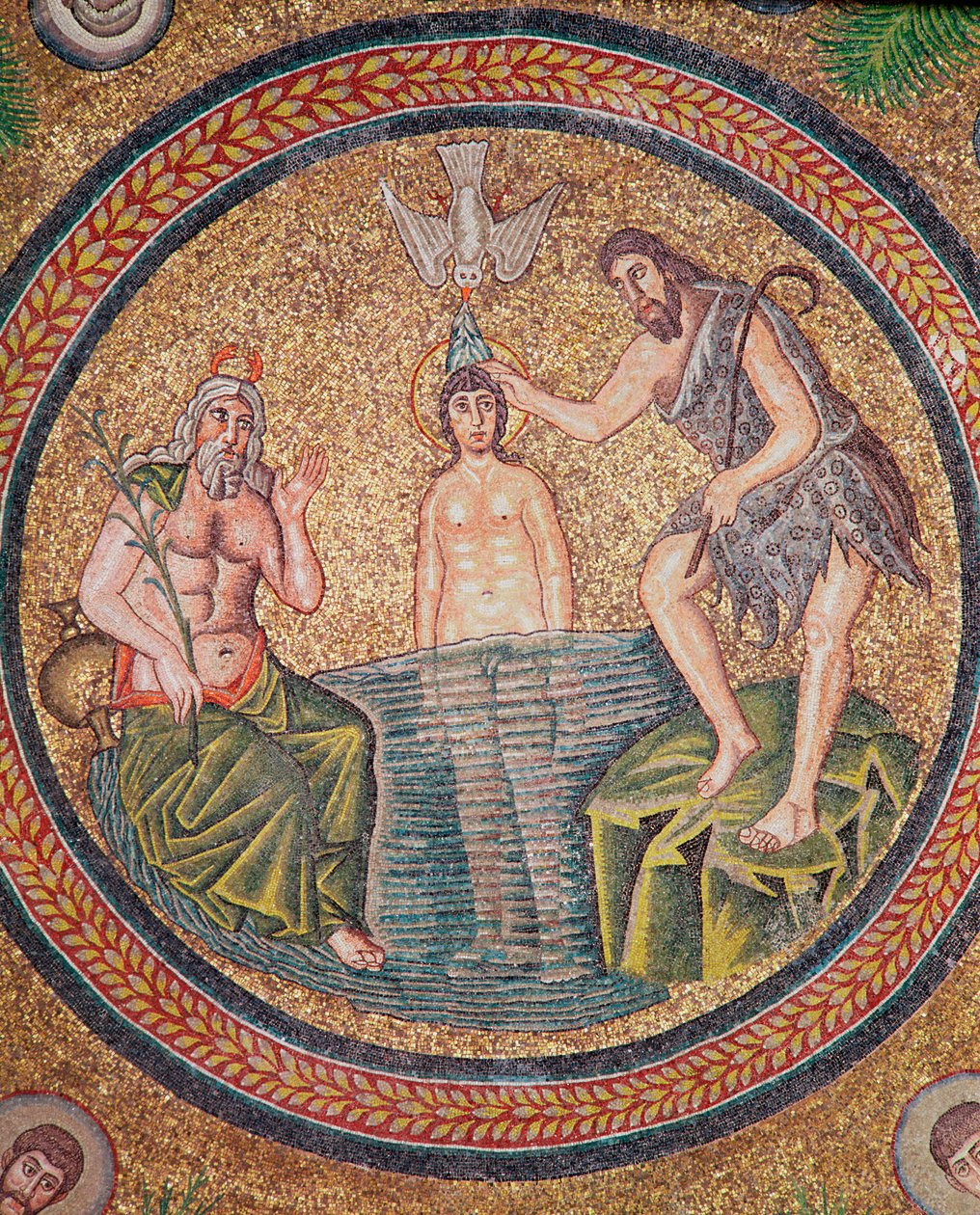 Battesimo di Cristo da Giovanni Battista (mosaico) (dettaglio) da Byzantine School