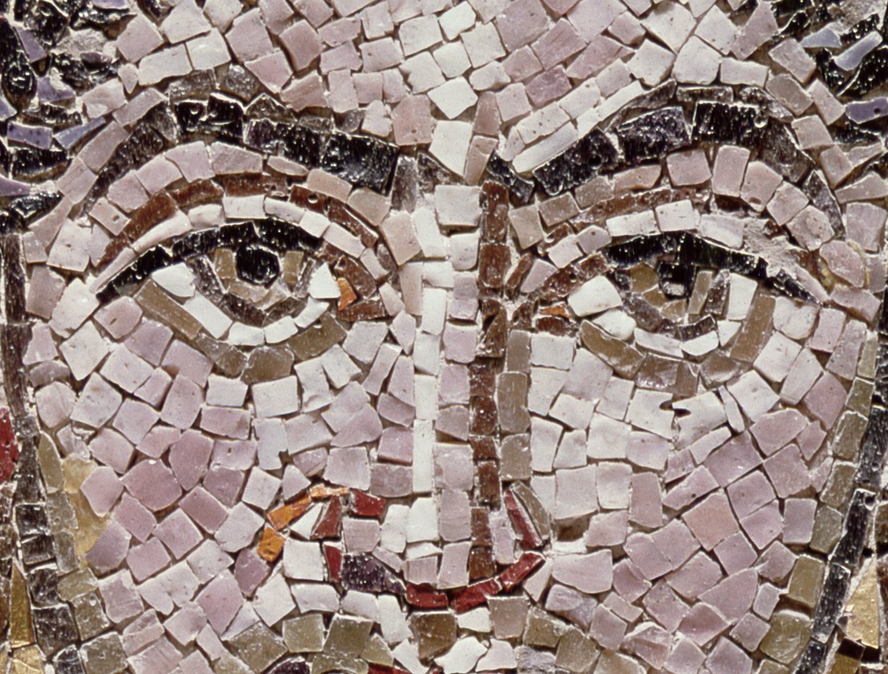 Imperatore Giustiniano I (483-565) c.547 d.C. (mosaico) (dettaglio) da Byzantine School