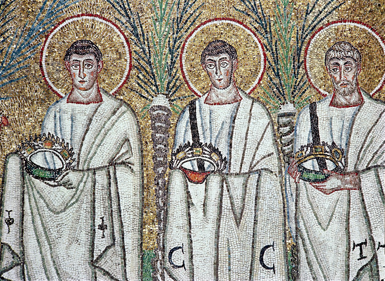 Processione dei Martiri, 527-99 (dettaglio) da Byzantine School
