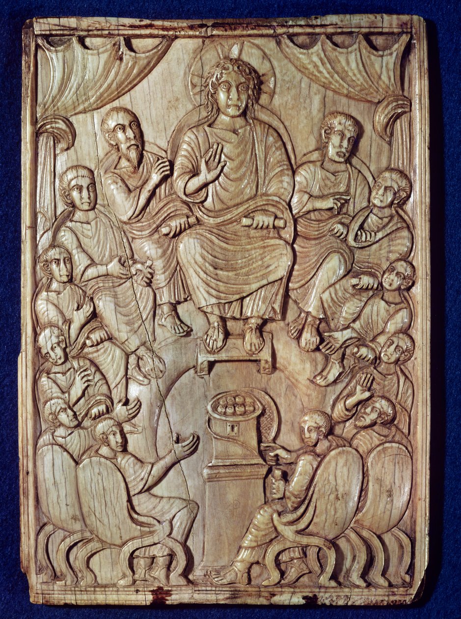 Cristo con i dodici apostoli da Byzantine School