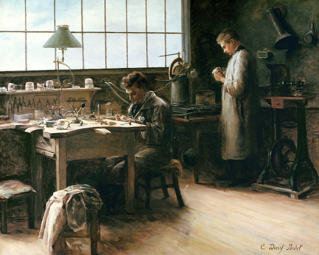 Il laboratorio dei denti falsi, c.1880 da C. Durif Bedel