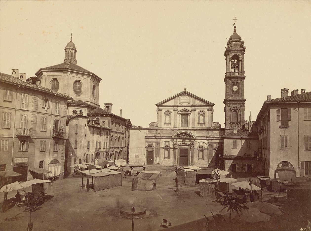 Vedute di Milano: Piazzo Santo Stefano da C.D. Wagner