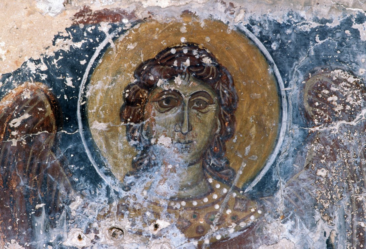 Affresco di Gesù nella chiesa di Agia Anna da J.B. and Brown J. Rowbotham