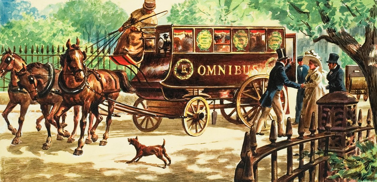 I primi autobus londinesi trainati da cavalli da C.L. Doughty
