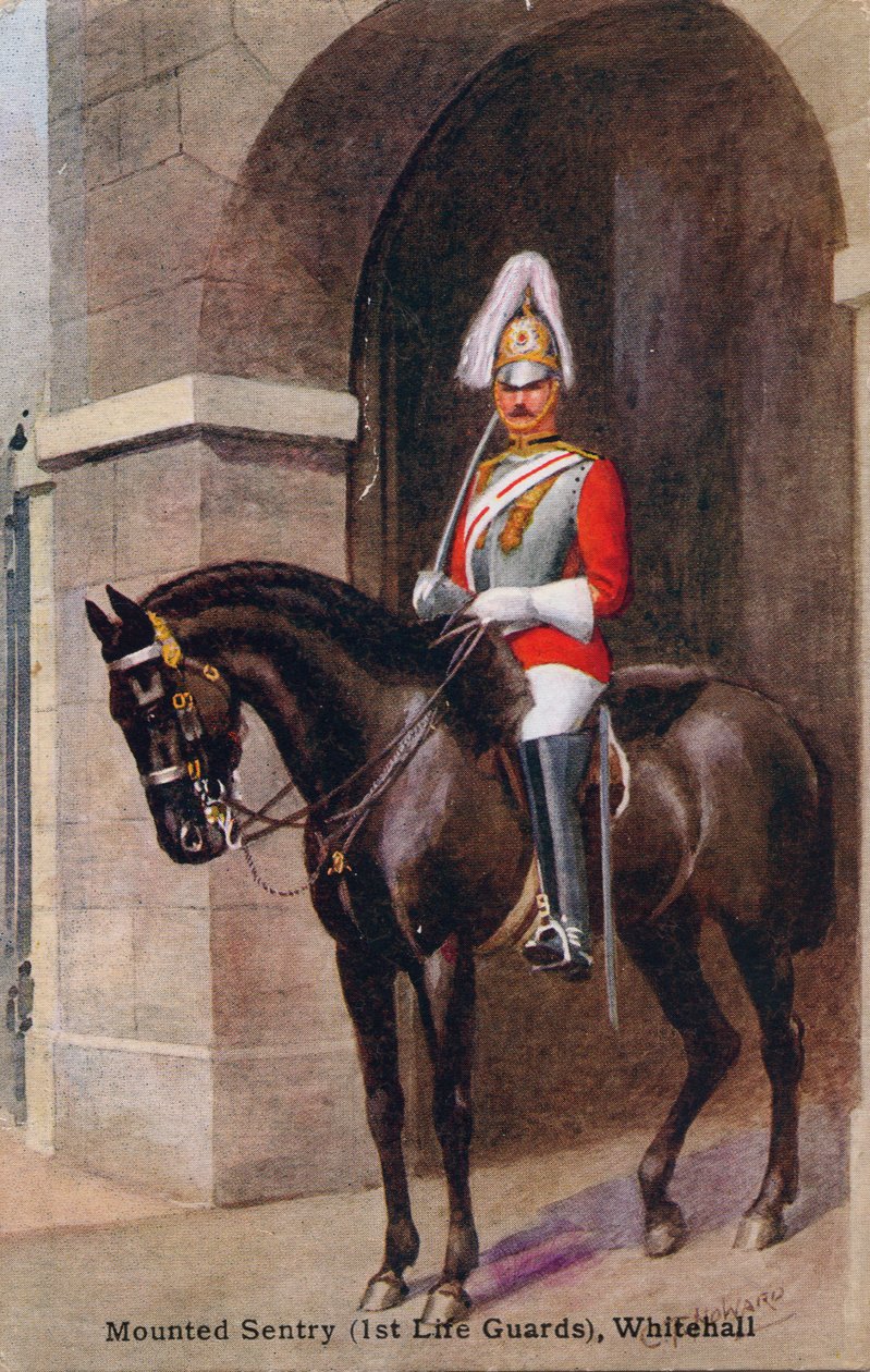 Sentinella a cavallo 1st Life Guards, Whitehall, 1933 da C.T. Howard