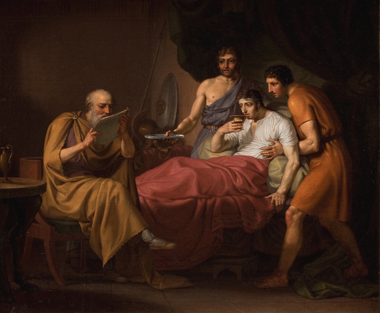 Alessandro Magno sul letto di malattia da Christoffer Wilhelm Eckersberg