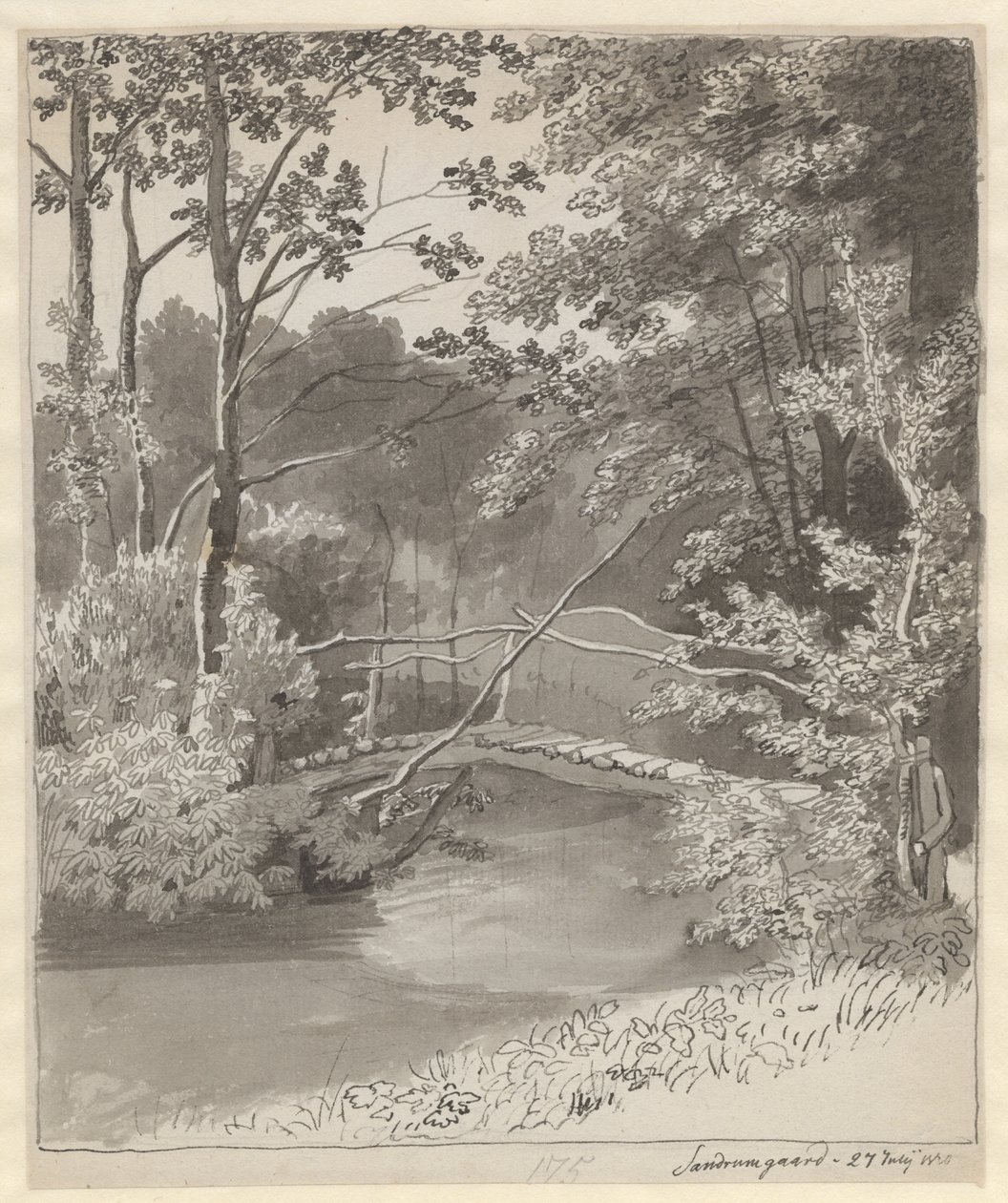 Ponte nel giardino di Sanderumgaard da Christoffer Wilhelm Eckersberg