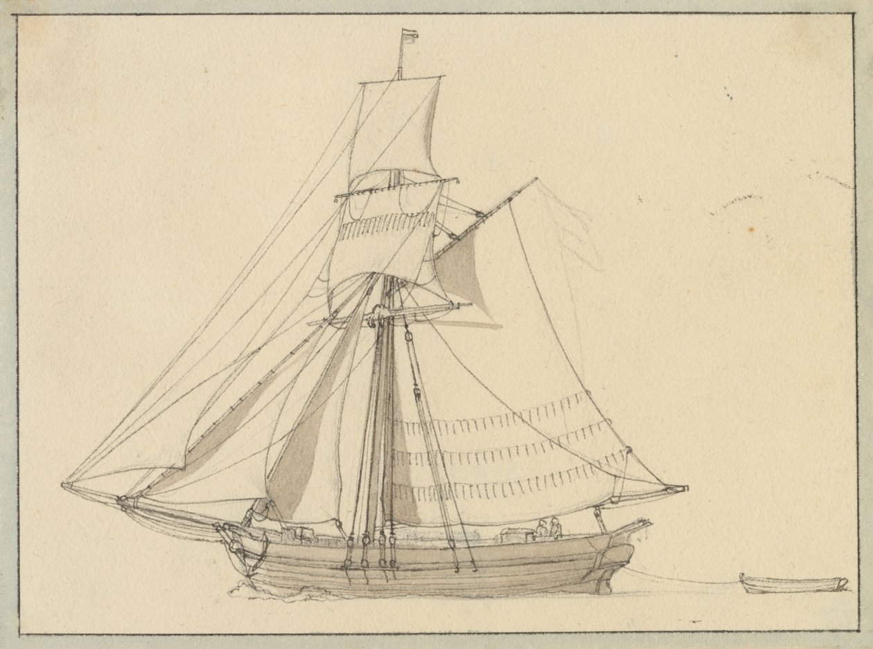 Una slup a vela da Christoffer Wilhelm Eckersberg
