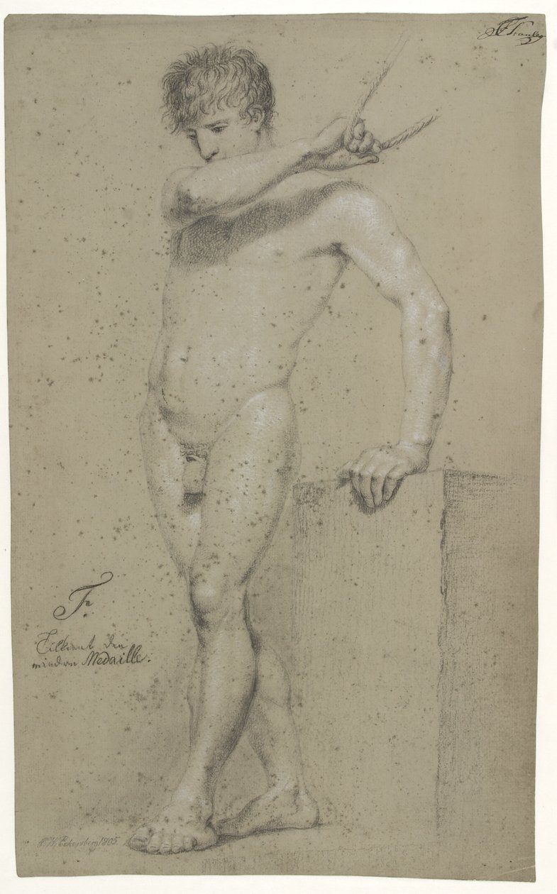 Modello maschile in piedi, profilo a sinistra da Christoffer Wilhelm Eckersberg