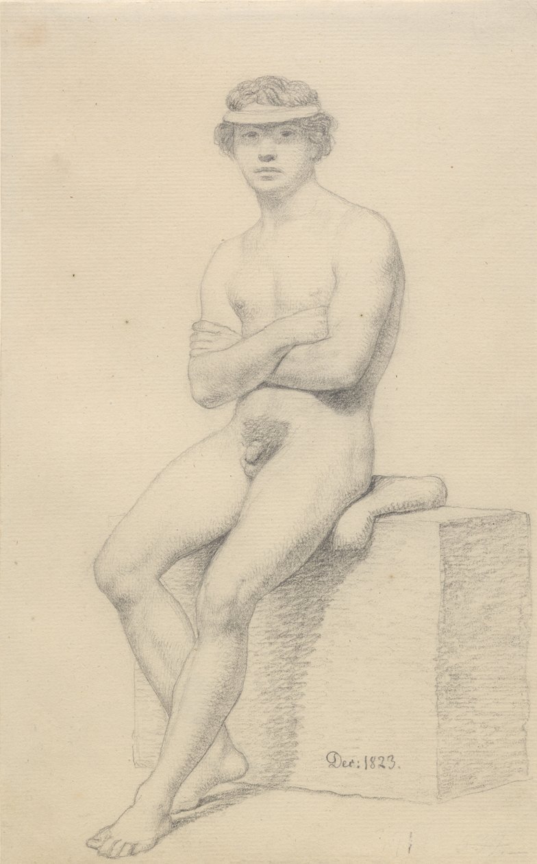 Modello maschile seduto da Christoffer Wilhelm Eckersberg