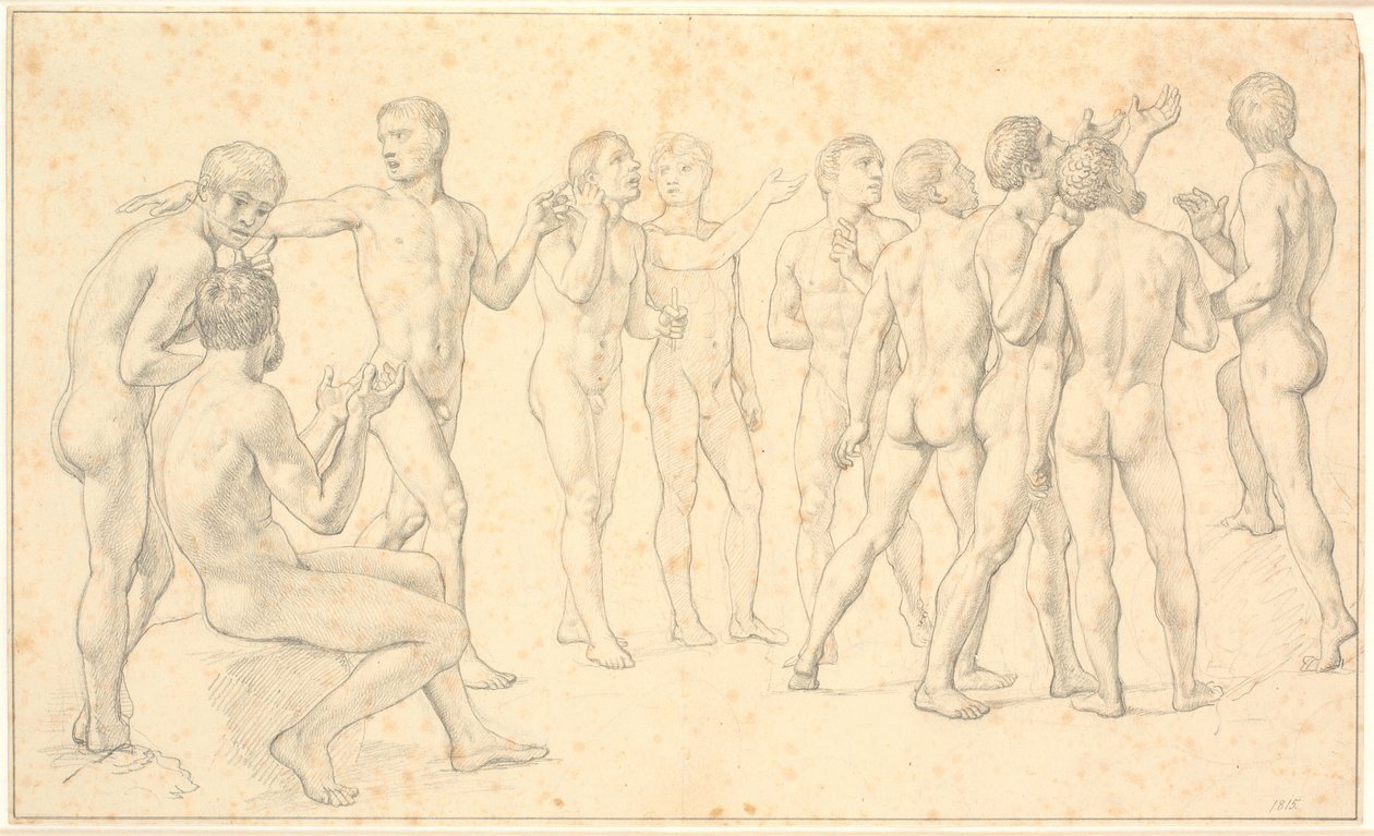 Studio di un gruppo di uomini nudi da Christoffer Wilhelm Eckersberg