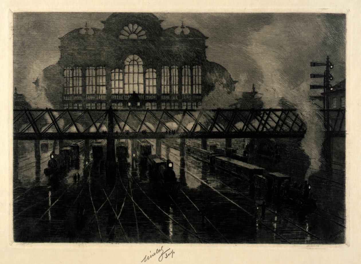 Grand Central Station di notte da C. F. William Mielatz